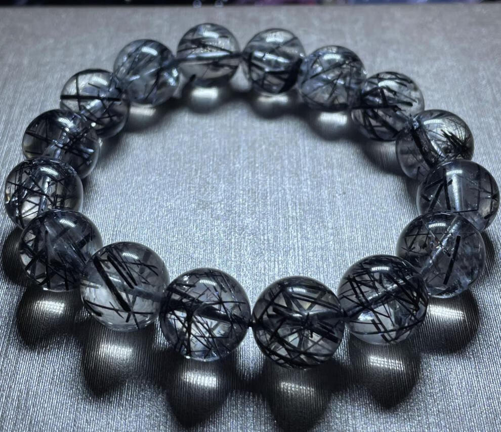 【京选臻品】天然黑发晶手串水晶饰品发丝密集黑色水晶