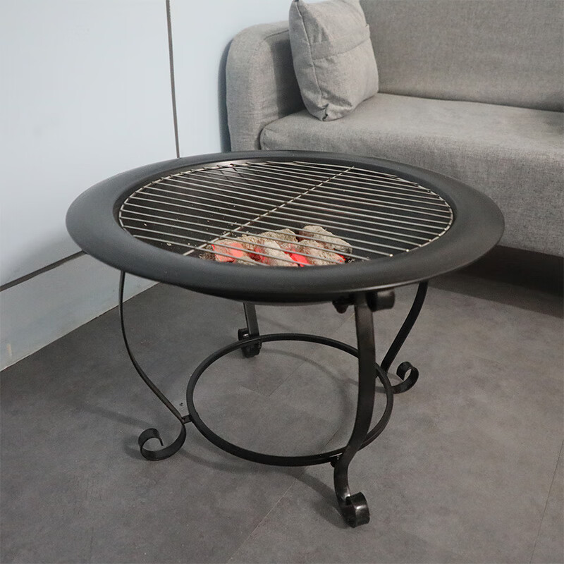 室内冬天取暖器家用多功能柴火炉烤火盆碳火炉架炭炉烧烤架火炉ldn扁