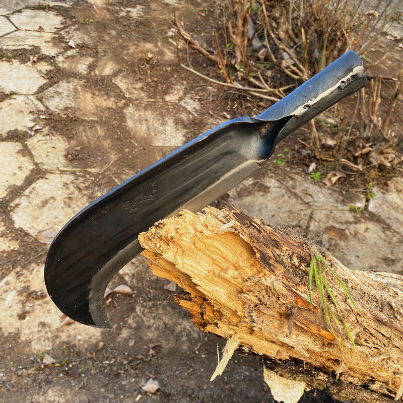 砍树弯刀手工锻打柴刀劈柴刀树竹子刀户外开路刀弹簧钢耐用刀农用镰刀