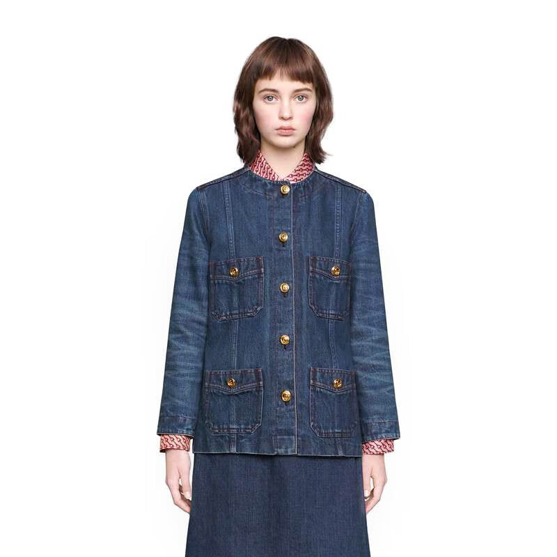 【秋尚新】【品质保证】古驰 (gucci) 女装超大造型牛仔夹克外套上装