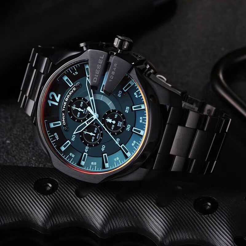 diesel迪赛手表男偏光大表盘时尚钢带欧美石英腕表dz7395杰霆 dz7888