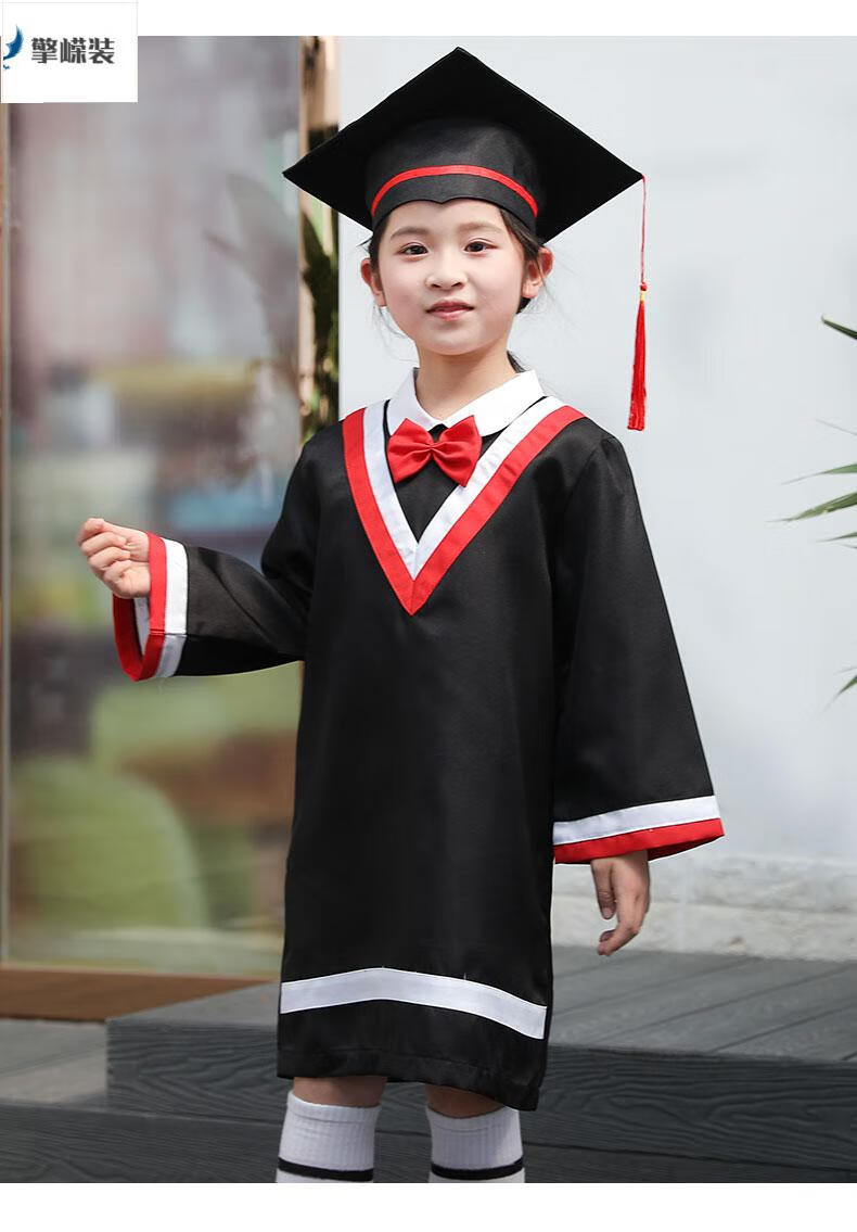 精选儿童博士服幼儿园学士服毕业照演出服毕业袍博士帽小学生毕业礼服