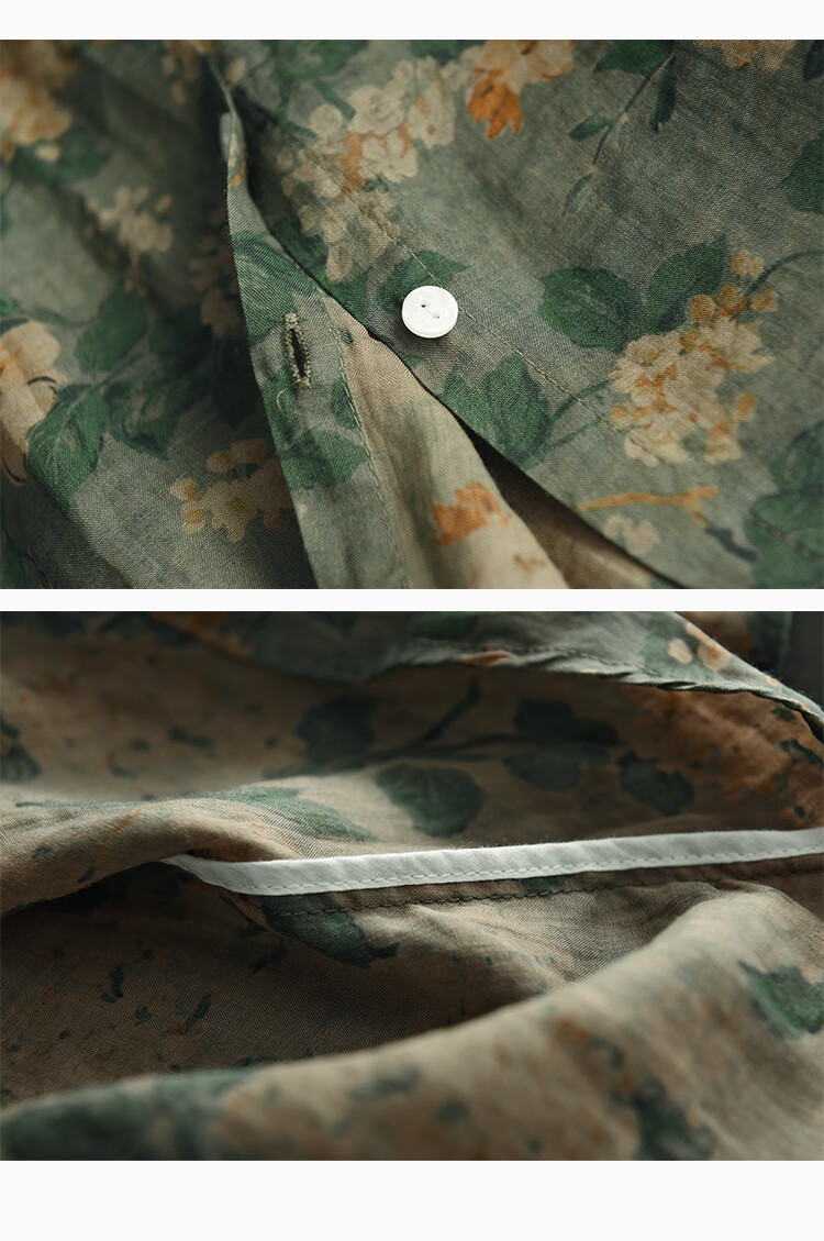 素素原创轻奢 素订棉麻夏款女装官方素素女王棉麻长袖2022春秋季新款