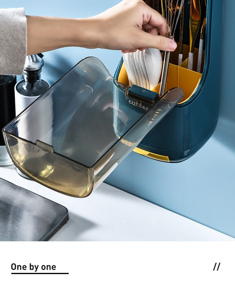 菲隆厨房筷子桶家用壁挂式消毒筷子筒置物架多功能勺子筷子篓沥水收纳