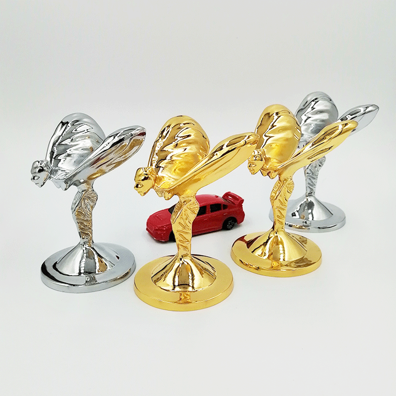 劳斯莱斯小金人车标电动车老爷车改装汽车机盖立标女神 银色车标()