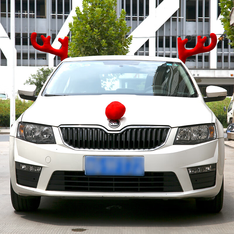 圣诞汽车鹿角车身装饰耳朵春节装饰节日汽车4s店展厅新年装饰布置新年