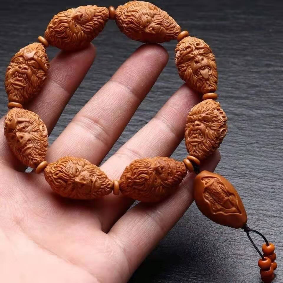 橄榄核手串文玩橄榄核手串男士齐天大圣橄榄胡手串大圣归来大籽核雕斗