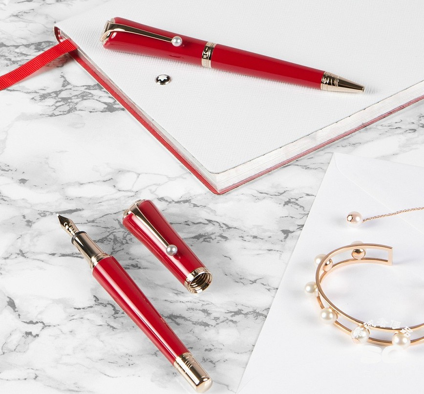 montblanc万宝龙缪斯系列玛丽莲·梦露女士红色钢笔/墨水笔 m尖(0.