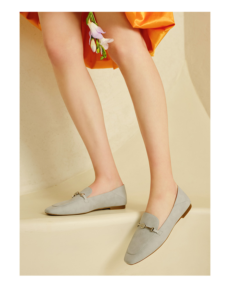 toomanyshoes女鞋春季新款调色盘复古方头通勤舒适乐福鞋单鞋女粉色34