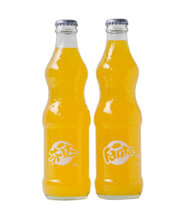 可口可乐玻璃瓶汽水300ml6瓶夏日碳酸饮料大瓶装雪碧芬达橙色芬达300