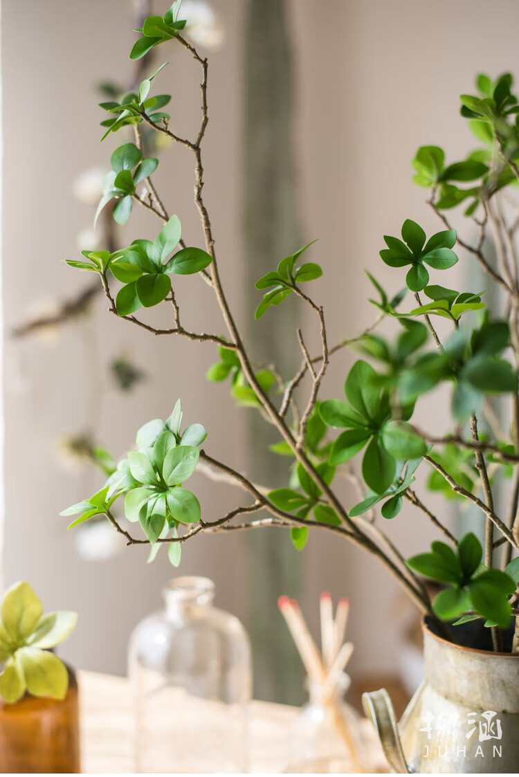 芬艺 日本瓣叶枝仿真树枝树叶绿植日本吊钟假植物装饰花艺摆件日式