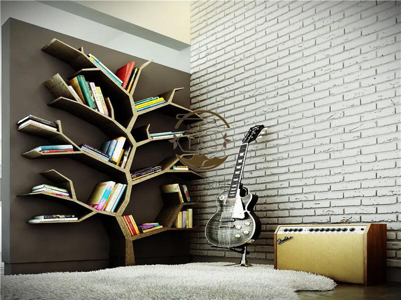 云姝直播背景布书房书柜3d立体背景布快手抖音网红主播直播间装饰背景