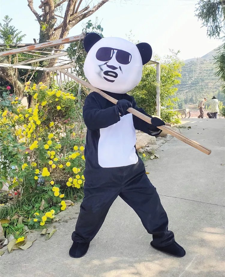 康斯奴卡通人偶服装抖音同款搞笑红炸街熊猫头表情包玩偶服装沙雕