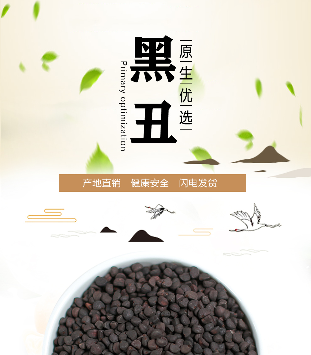 北京同仁堂黑丑牵牛子中药材店铺500g散装黑牵牛籽黑白丑二丑喇叭花另