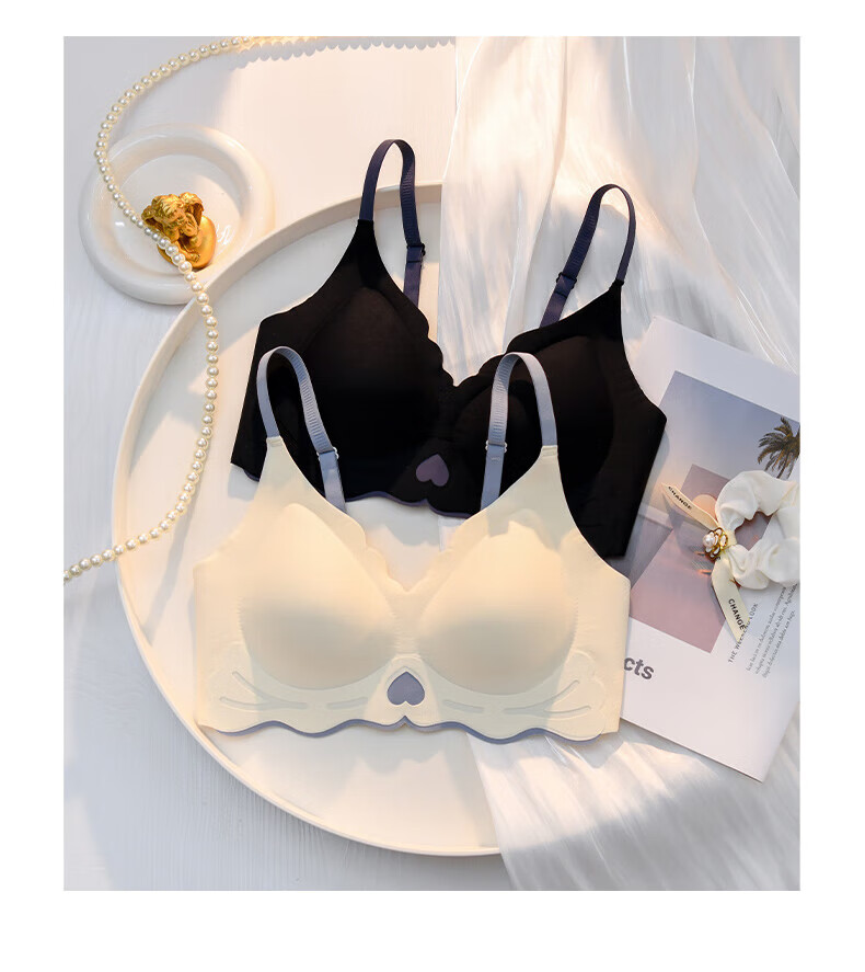 少女文胸高中生初中生套装无痕内衣女小胸聚拢夏季薄款3d软支撑学生