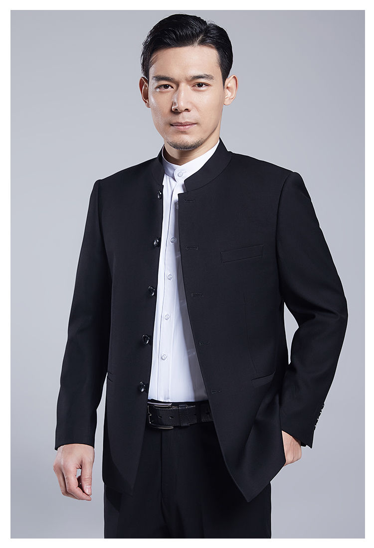 特价捡漏恒源祥高端品牌同款中华立领男士中山装西服套装职业中式西装