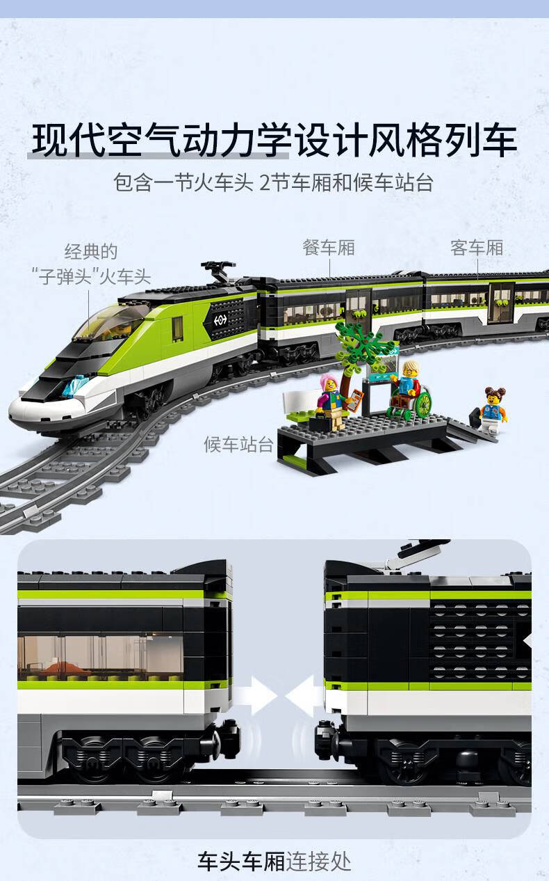 【双十一】乐高(lego)城市组系列60337 特快客运列车拼搭积木玩具送礼