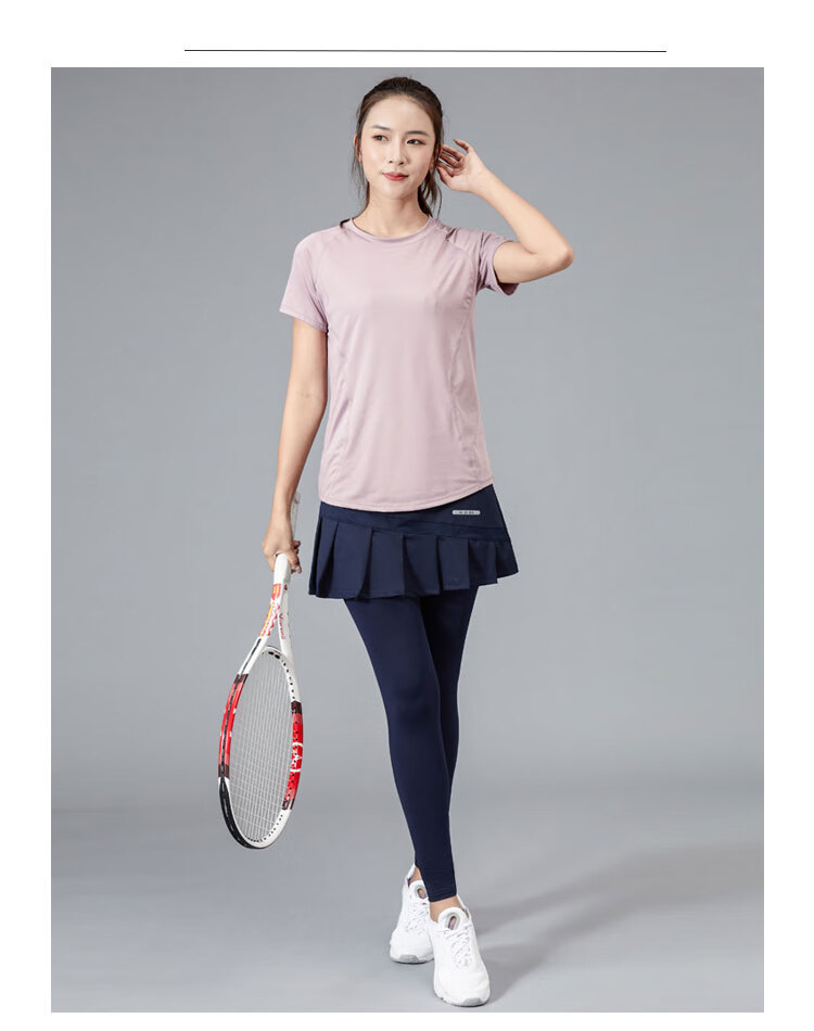 网球羽毛球服女运动裤裙秋冬季加绒跑步瑜伽裤有袋健身百褶裙胖mm