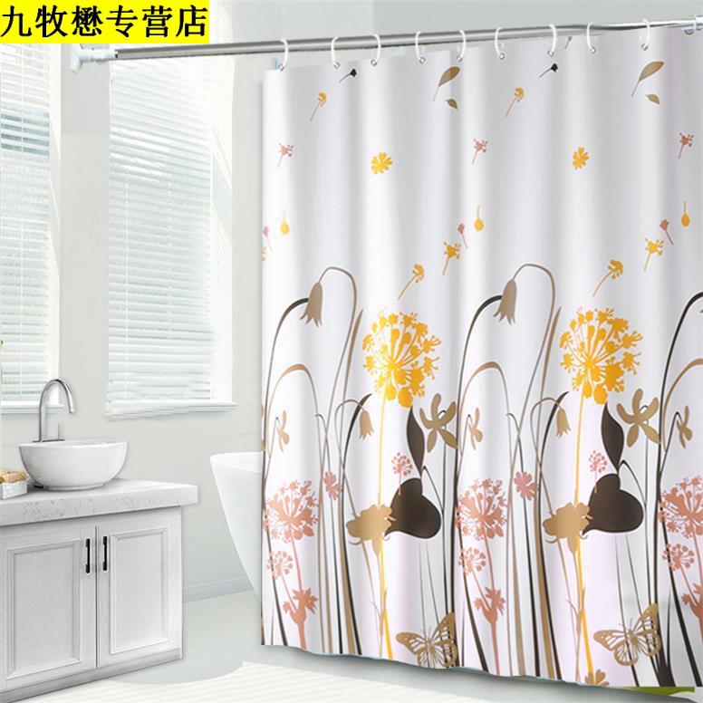 60卫生间加厚防水浴帘浴室浴帘布隔断帘子窗帘挂帘沐浴帘定制