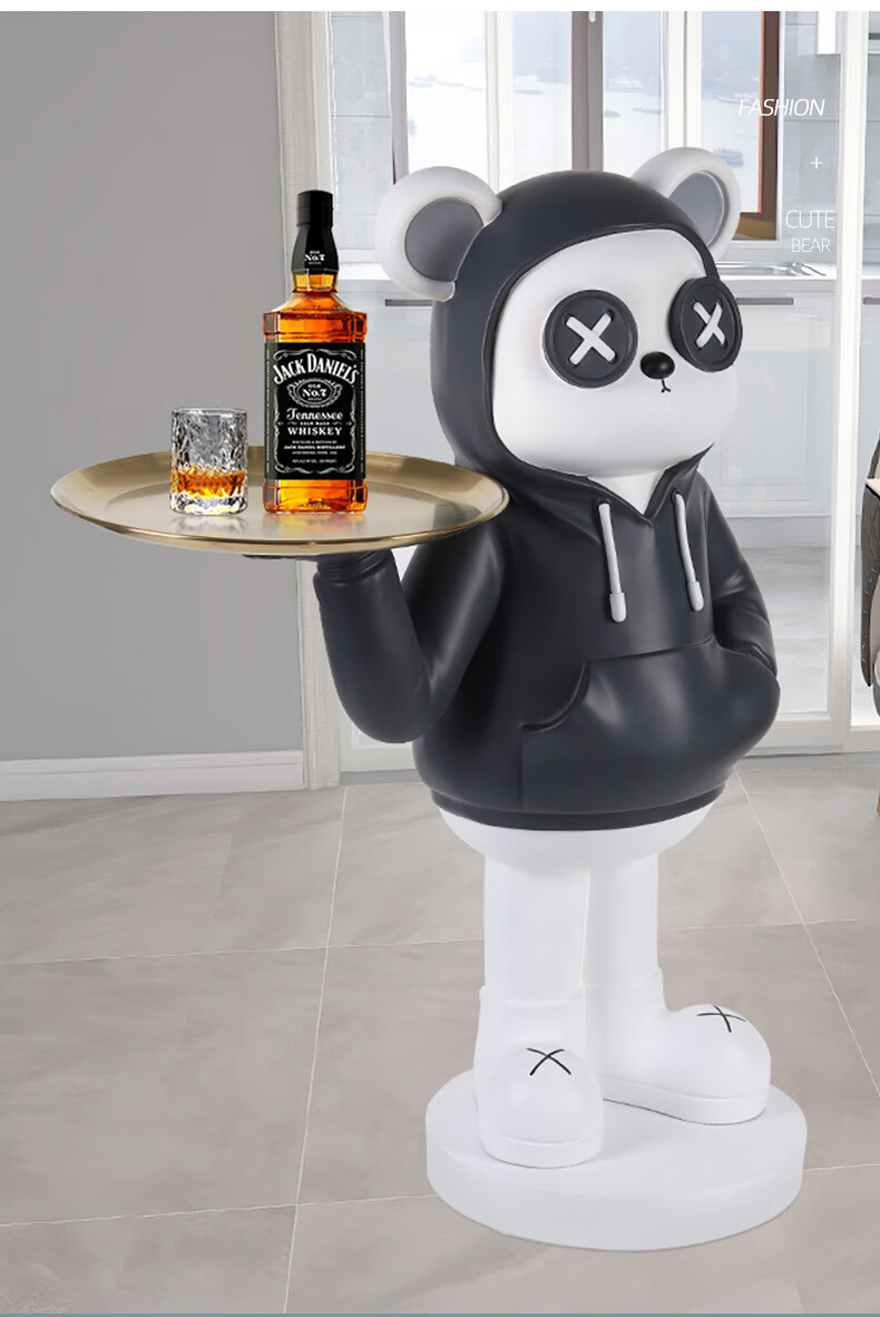 好运顺现代创意纽扣熊大型落地摆件客厅沙发电视柜旁家居装饰品乔迁