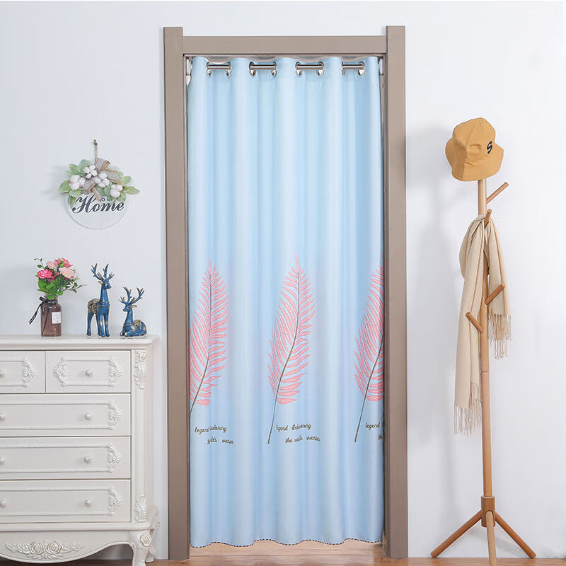 门帘飘窗帘简易窗帘免打孔安装卧室遮光出租房屋宿舍短窗门帘绿小树