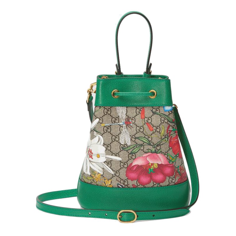 gucci古琦ophidia花卉水桶包绿色默认1