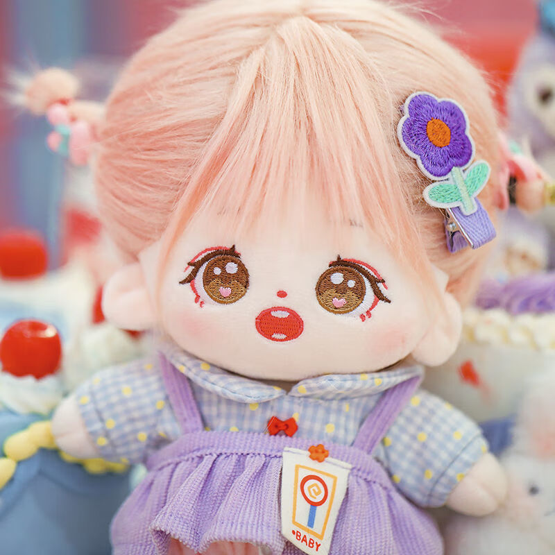 棉花娃娃炸毛含衣服20cm无属性棉花娃娃炸毛人形公仔裸娃可爱网红玩偶