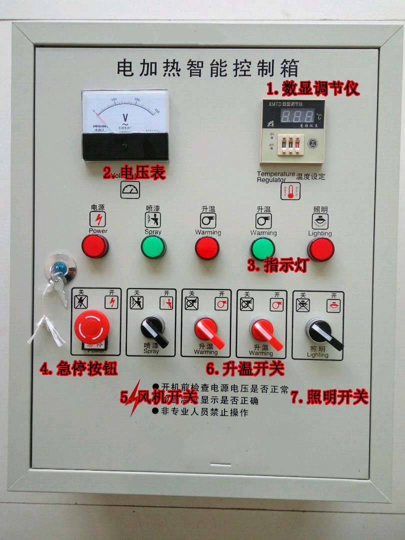 汽车喷烤漆房控制柜高温度电加热配电箱电控箱远订做制 3路升温