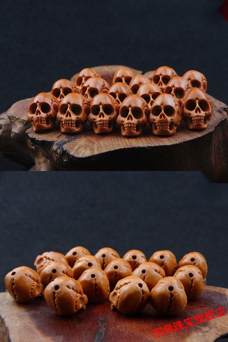 橄榄核手串 骷髅头手串手雕幽灵行者手链个性男骷髅头【图片 价格