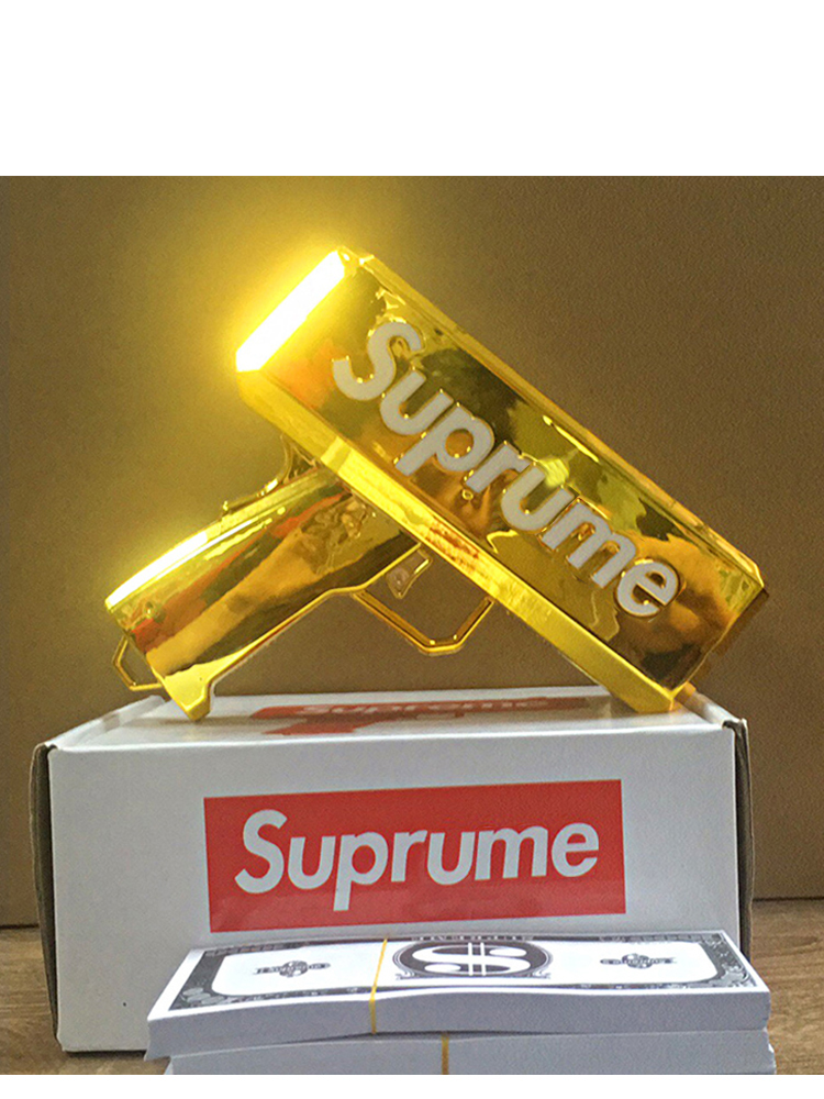 新年优选潘洛斯喷钱sureme结婚网红吐钱机神器喷美金吐钞票机玩具枪