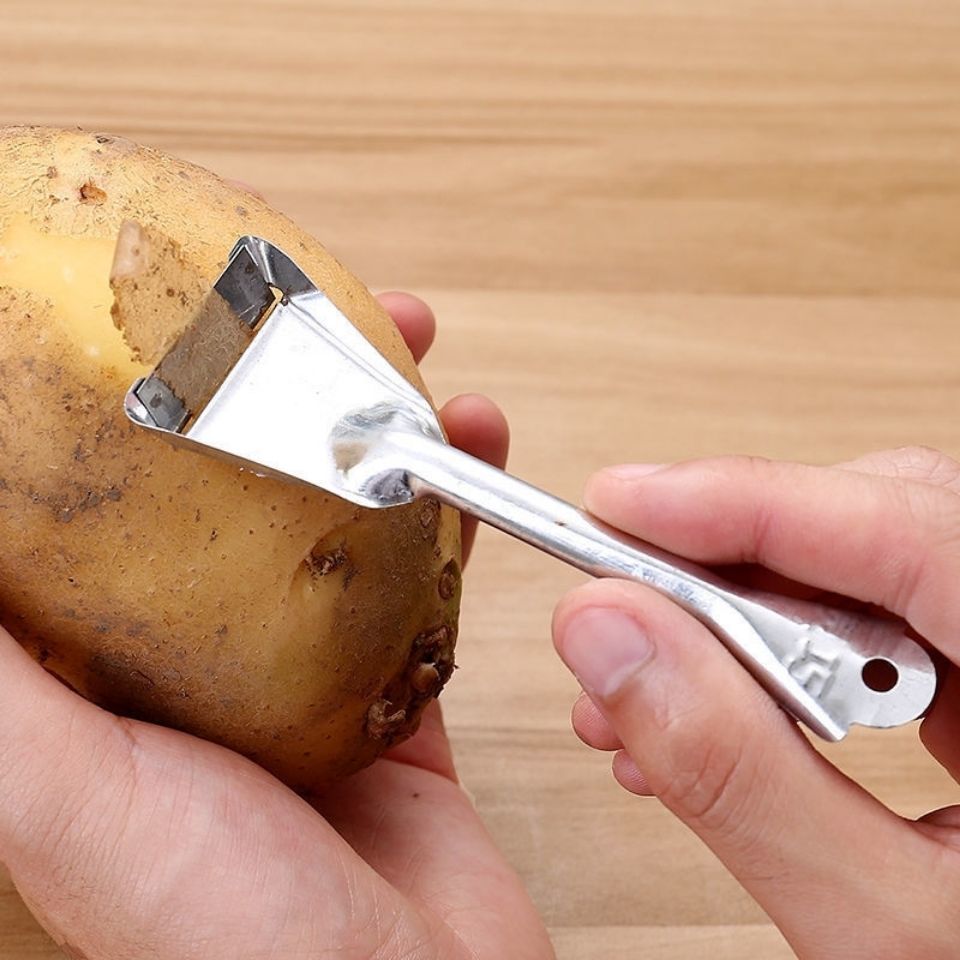 不锈铁老式土豆削皮器小铁皮刨子水果削皮刀家用去皮厨房刮皮器 10个