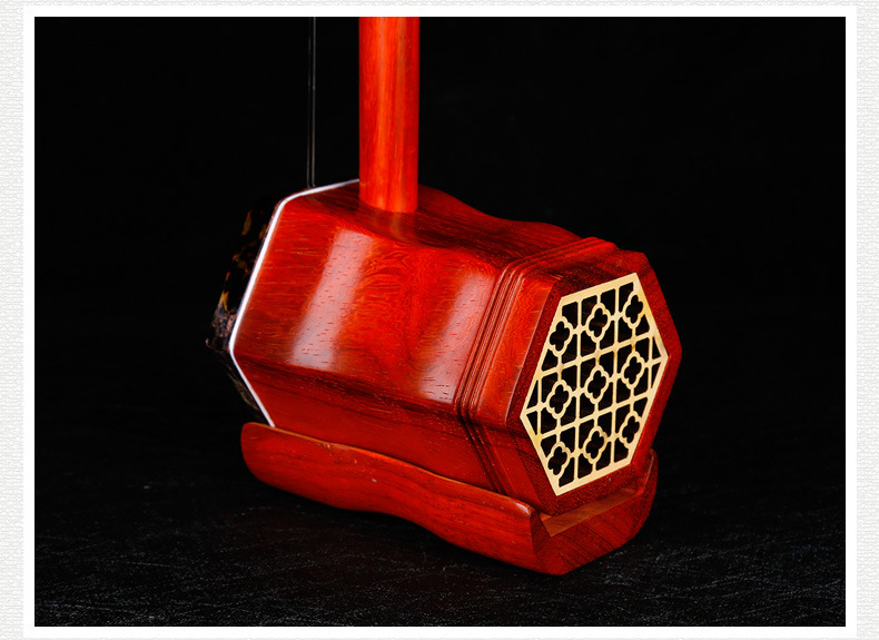 哈曼顿 hamdun 精品缅甸红木二胡 初学者成人儿童演奏红花梨木蟒皮