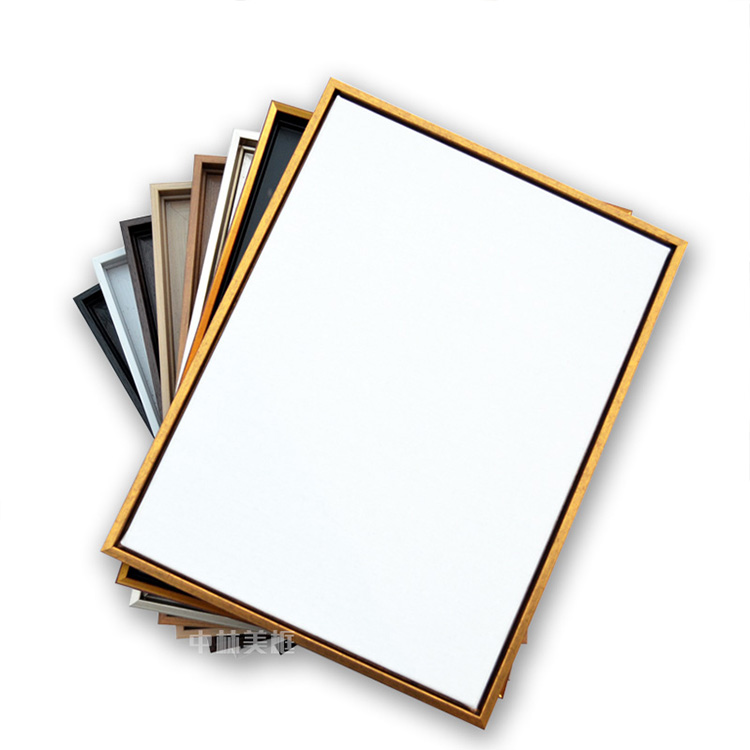 免装裱油画框带画布外框亚麻油画布成品装饰画内框丙烯定制做l型黑色