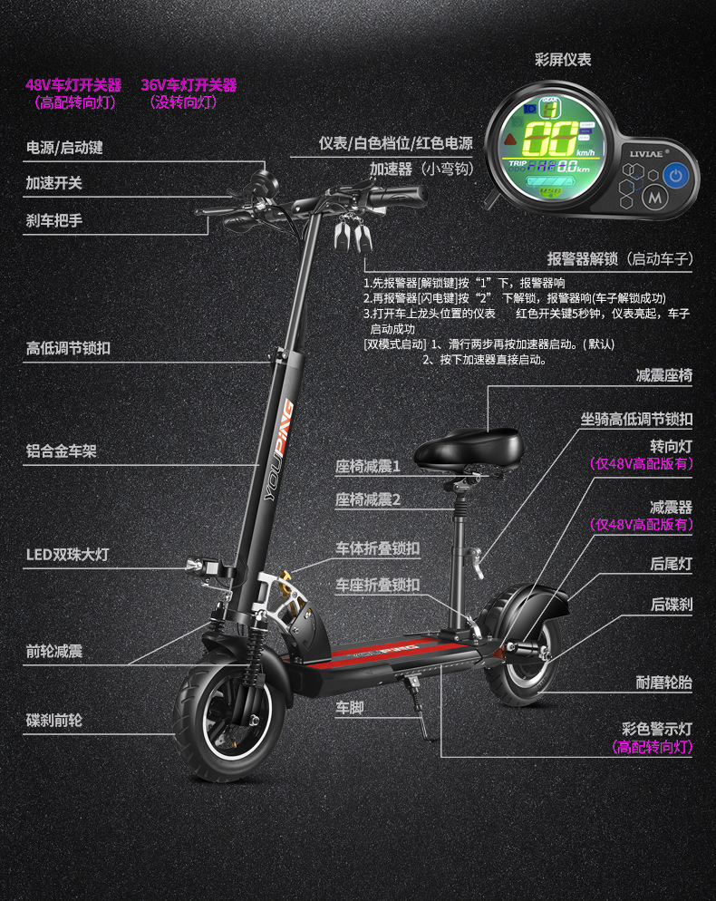 小米電動滑板車生態同款10寸迷你代步兩輪鋰微型電動車代駕摺疊車豹行