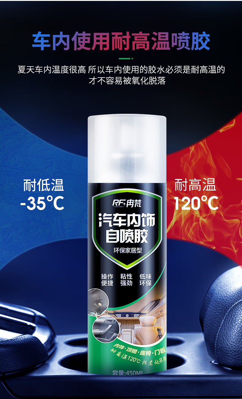 工马 汽车顶棚布脱落修复胶水卡扣钉固定内饰改装翻新专用自粘喷胶免