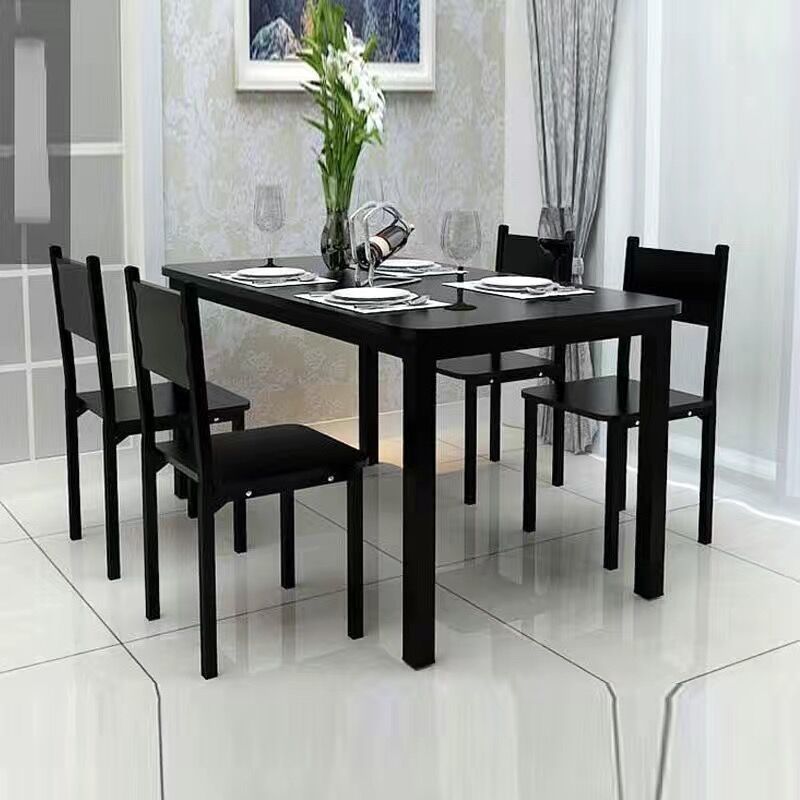 现代小户型家用简易餐桌椅吃饭桌长方形快餐饭店餐桌组合46人简约白枫