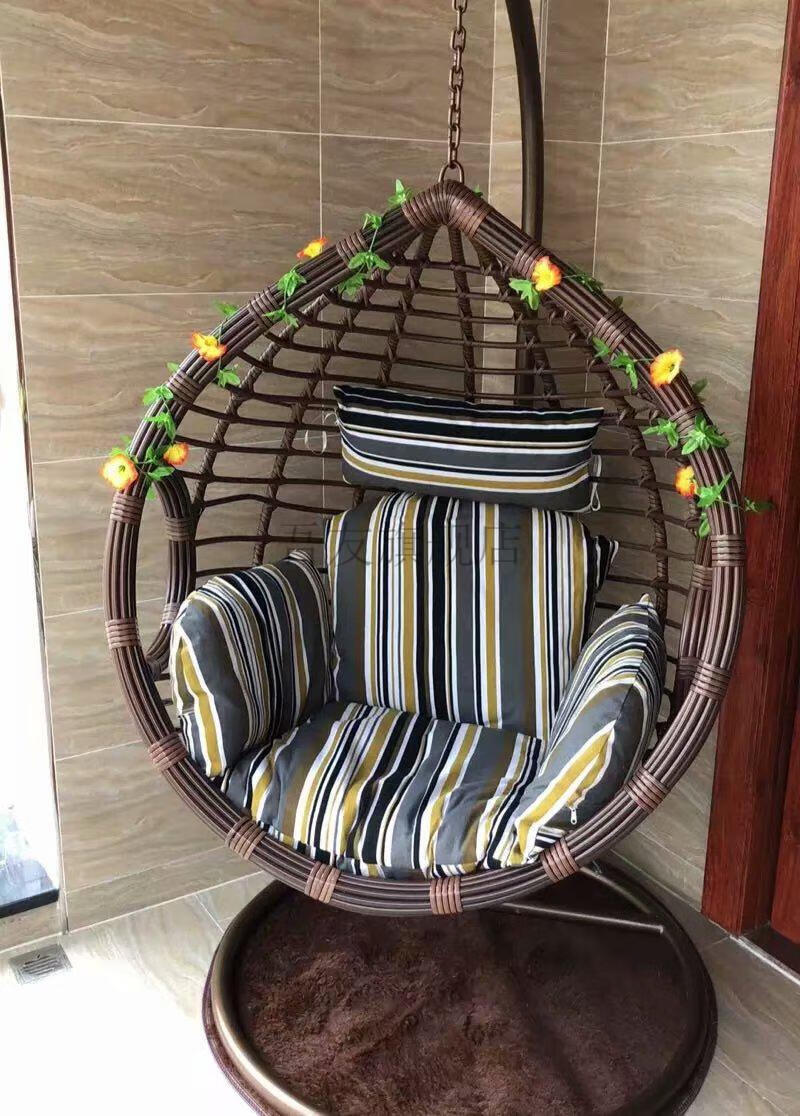 网红旋转秋千吊篮藤椅鸟巢吊椅室内吊床家用阳台摇椅秋千摇篮网红懒人