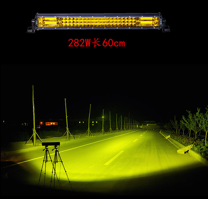 60汽车led长条射灯货车大灯超亮中网爆闪杠灯12伏24v强光越野车顶灯