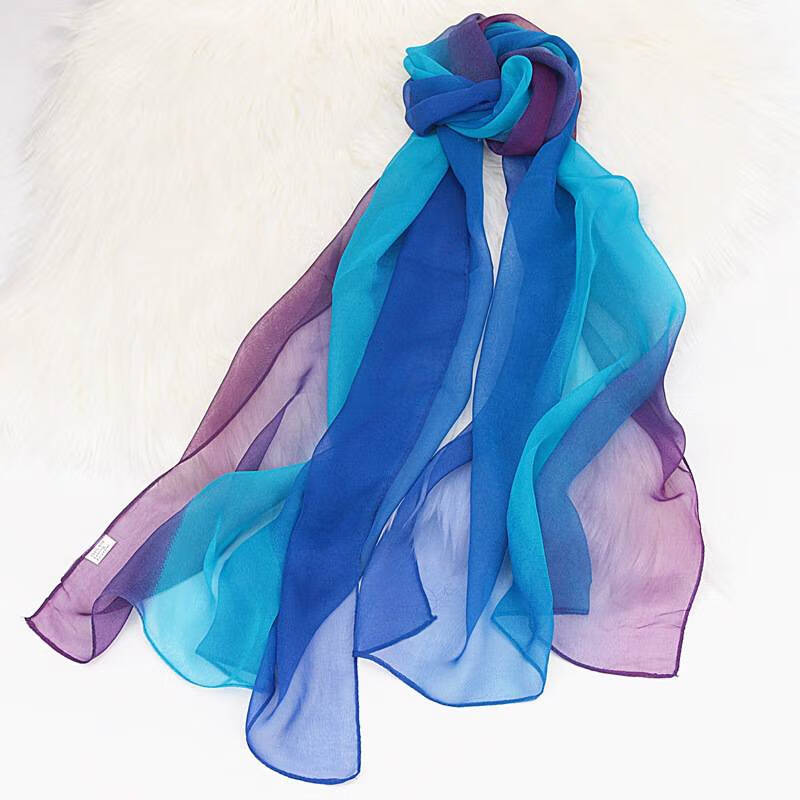 形体礼仪渐变丝巾女培训走秀表演纱巾乔其纱围巾练功舞蹈丝巾 渐变