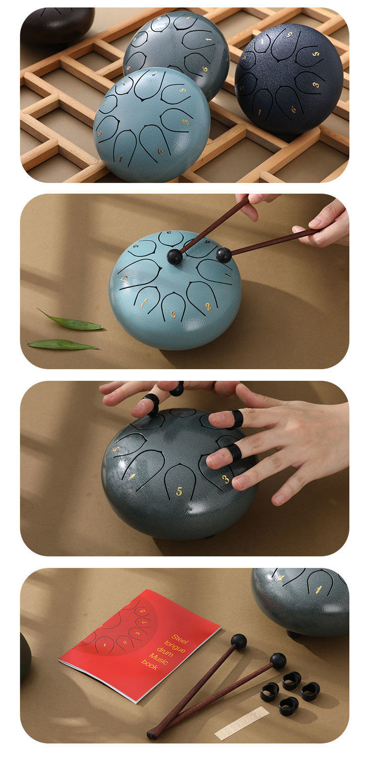 儿童空灵鼓6寸8音色空鼓小鼓音乐学习开班空灵鼓15岁敲击音乐器中国红