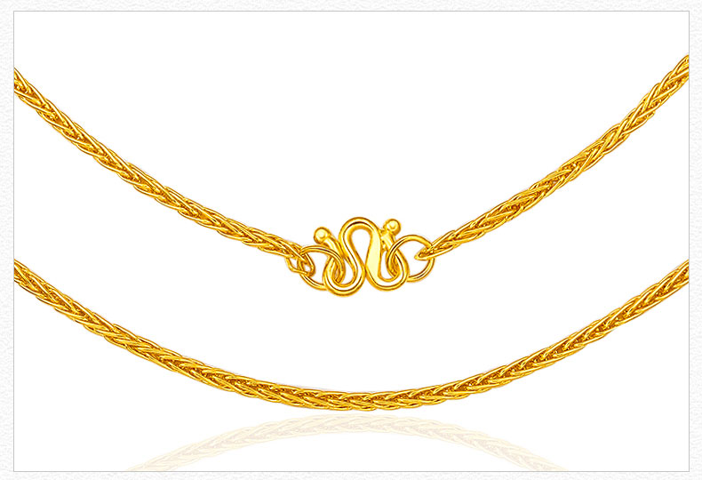 黄金项链 999足金肖邦链男女款肖邦金链子 简约百搭 金重3.85克-40cm