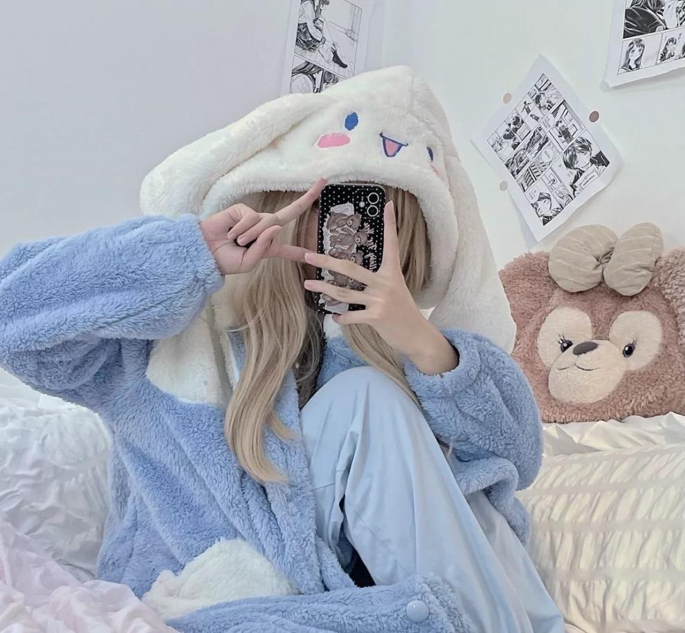 抖音同款养猪小仙女秋冬睡衣女学生日系软妹可爱玉桂狗法兰绒家居羽俙