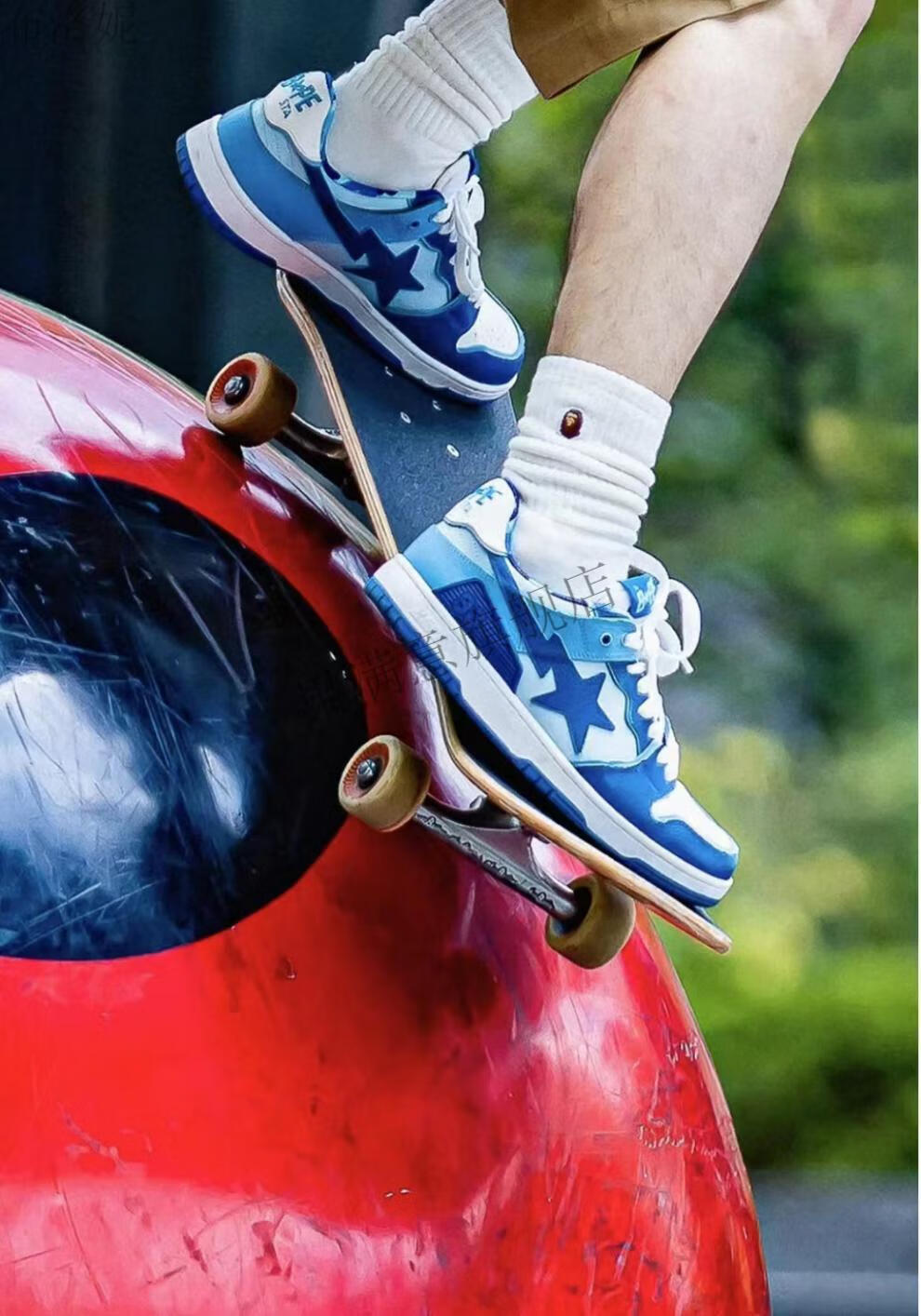 sk8迷彩情侣粉蓝低帮运动鞋男女潮流撞色复古休闲滑板鞋 渐变紫 纯原