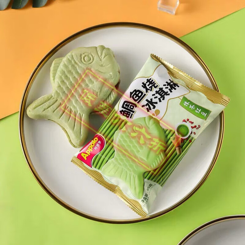 香港阿波罗鲷鱼烧威化冰淇淋薄脆曲奇焦糖抹茶红豆冰激凌85g鲷鱼烧
