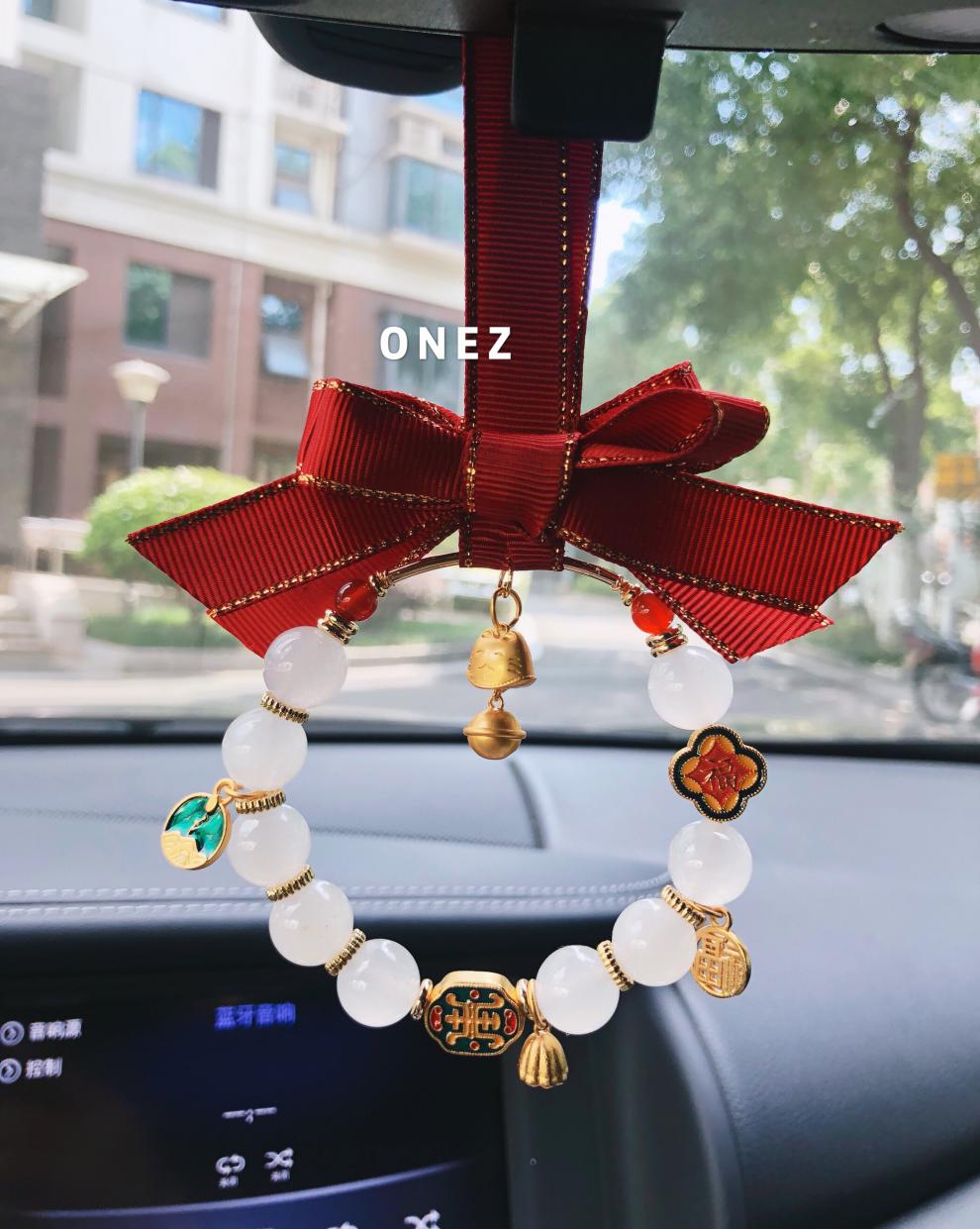 新款汽车挂件手工原创车内平安挂饰白玉路路通男女款祝福装饰品 猫猫