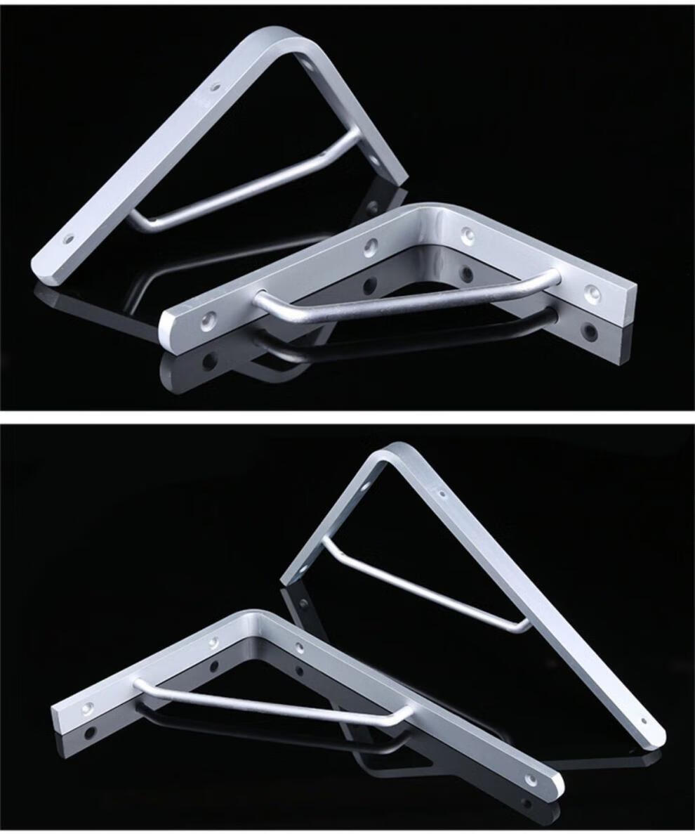 加厚实心铝合金三角支架托架九比架搁板架层板支撑架洗手盆墙上 8寸(1