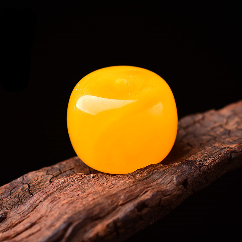 翡空间 *蜜蜡配珠珠子散珠单颗桶珠原石配饰蜜蜡顶珠鸡油黄墩子车轮珠