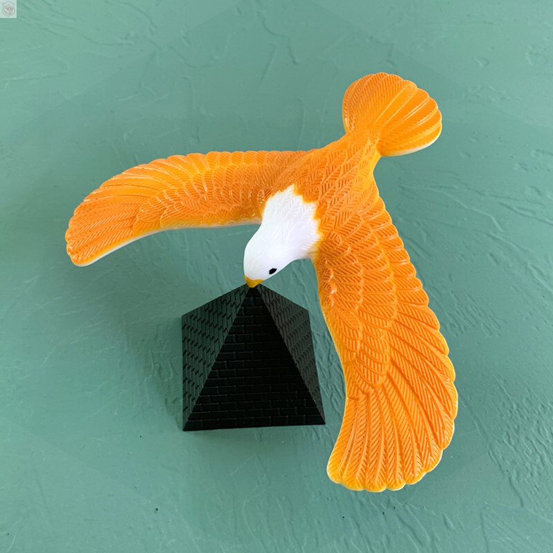 平衡老鹰亖攵平衡鸟80年代90八零后怀旧老玩具经典悬浮平衡鹰大号 灰