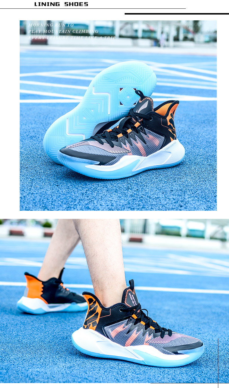 李宁篮球鞋暴风2021夏季新款低帮透气减震防滑实战篮球鞋 黑色abfr007