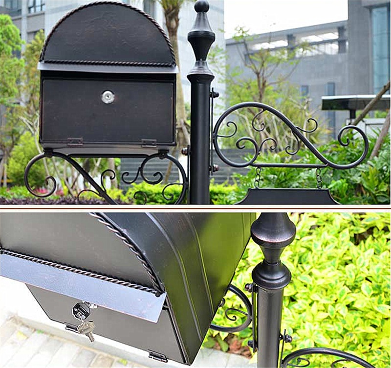 海格卡何 (junrong式铁艺别墅信箱信报箱邮筒室外防雨收件箱信片箱